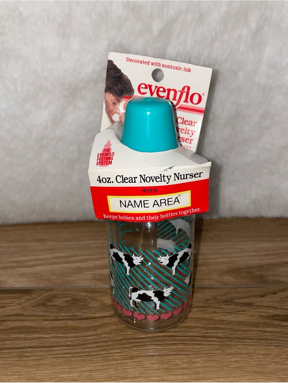 Vintage 1994 Evenflo Clear Novelty Nurser Baby Bottle 4oz NOS NEW
